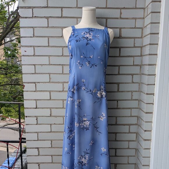 Caroll ann Dresses & Skirts - Vintage 1990's Carol Ann maxi summer blue flowery tropical  maxi dress XS to M